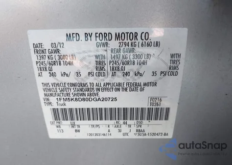 2013 Ford Explorer Xlt from USA, damaged, VIN 1FM5K8D80DGA20725